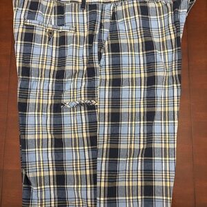 Plaid Blue and Yellow Casual Shorts